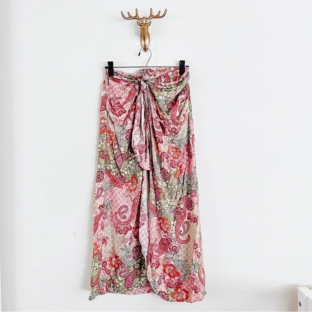 Dress Forum Women's Red/Pink Maxi Wrap Skirt Size Small NWT